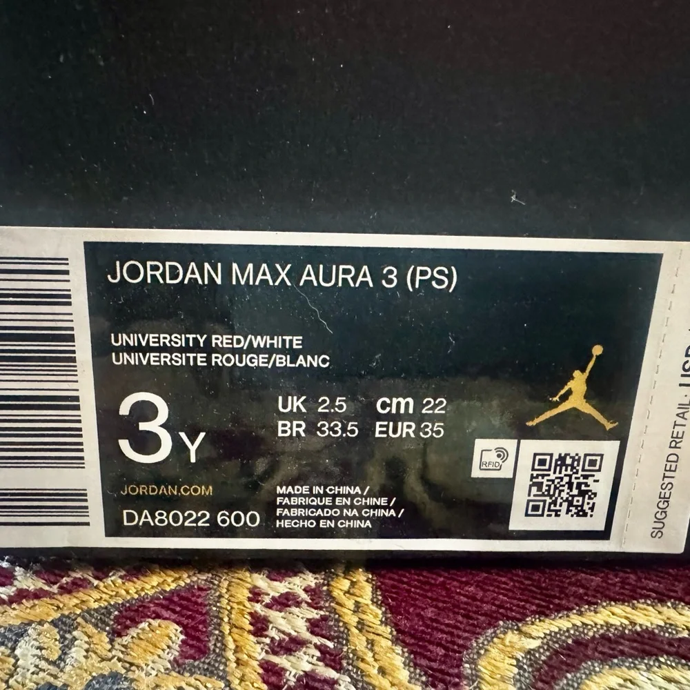 Jordan Kids Black Sneakers with Red Trim - Picture 2 of 8
